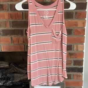 Soft pink striped tank